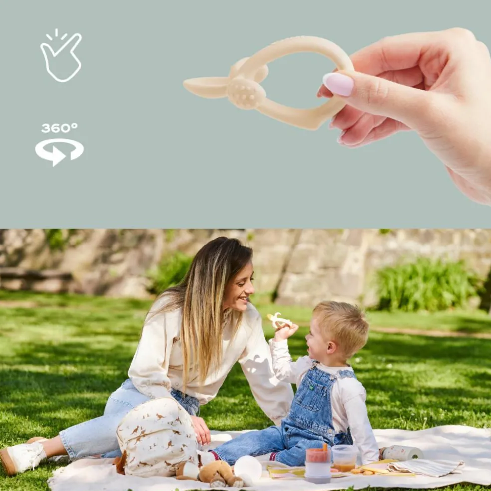 Cuillère de dentition 2 en 1 Beige