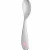 Cuillère naissance Baby spoon rose en métal argenté