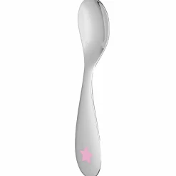 Cuillère naissance Baby spoon rose en métal argenté