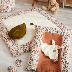 Doudou attache sucette Caramel forest lapin petit cœur (35 x 25 cm)