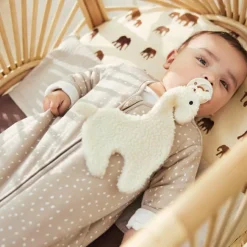 Doudou attache sucette Lama blanc