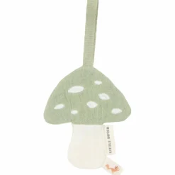 Doudou attache-tétine en gaze de coton Champignon