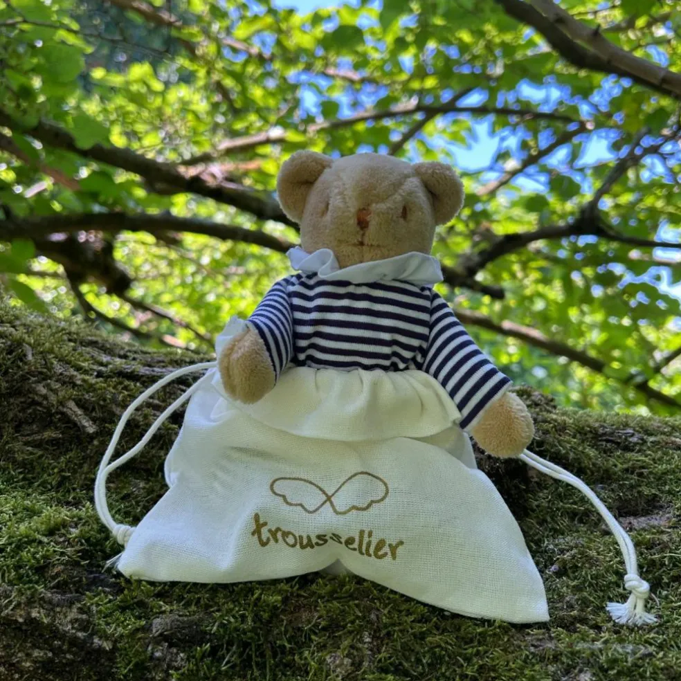 Doudou avec hochet Ours Marinière