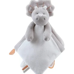 Doudou marionnette Triceratops Ops en veloudoux greige (27 cm)