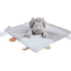 Doudou marionnette Triceratops Ops en veloudoux greige (27 cm)