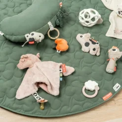 Doudou plat attache-sucette Pigee Rose