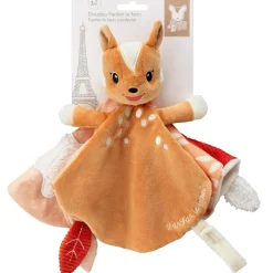 Doudou plat Fanfan le faon avec attache sucette