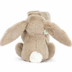 Doudou plat Lapin en fleurs Beige