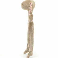 Doudou plat Lapin en fleurs Beige
