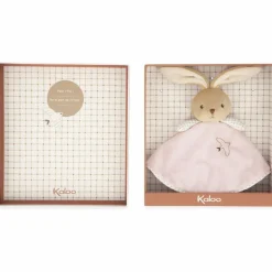 Doudou plat Lapin rond rose