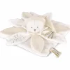 Doudou plat pétales Ours Blanc (25 cm)
