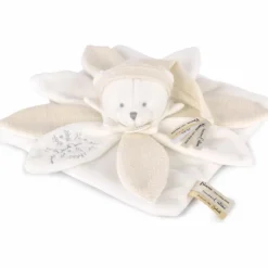 Doudou plat pétales Ours Blanc (25 cm)