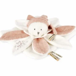 Doudou plat pétales Ours Rose (25 cm)