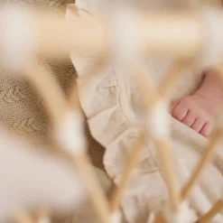 Drap de berceau en coton Ruffle Natural (75 x 100 cm)