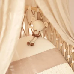 Drap de berceau en coton Slub Nougat (75 x 100 cm)