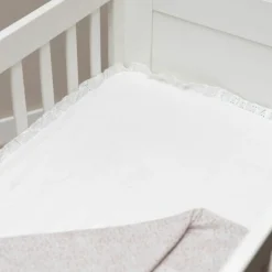 Drap housse Calm Blanc avec volant (60 x 120 cm)