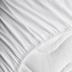 Drap housse de berceau en coton bio Blanc (30 x 76 cm)