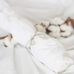 Drap housse de berceau en coton bio blanc (40 x 80 cm)
