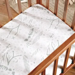 Drap housse en coton bio Yukari Tilleul (70 x 140 cm)