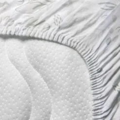 Drap housse en coton bio Yukari Tilleul (50 x 83 cm)