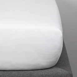 Drap housse en coton bio blanc (60 x 120 cm)