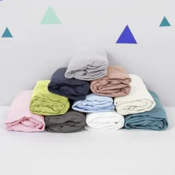 Drap housse en coton bio blanc (60 x 120 cm)