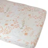Drap housse en coton bio Yukari Peach (70 x 140 cm)
