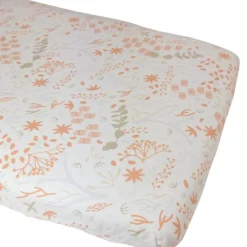 Drap housse en coton bio Yukari Peach (70 x 140 cm)
