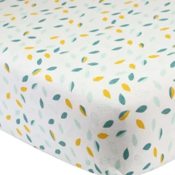 Drap housse en coton Feuille (70 x 140 cm)