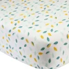 Drap housse en coton Feuille (60 x 120 cm)