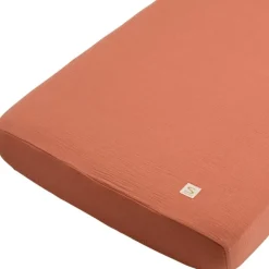 Drap housse en mousseline de coton Terracotta (70 x 140 cm)