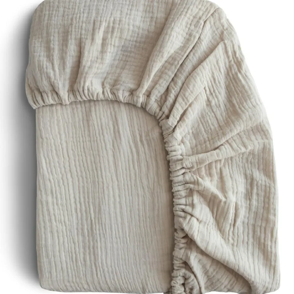 Drap housse en mousseline de coton Fog (100 x 40 cm)