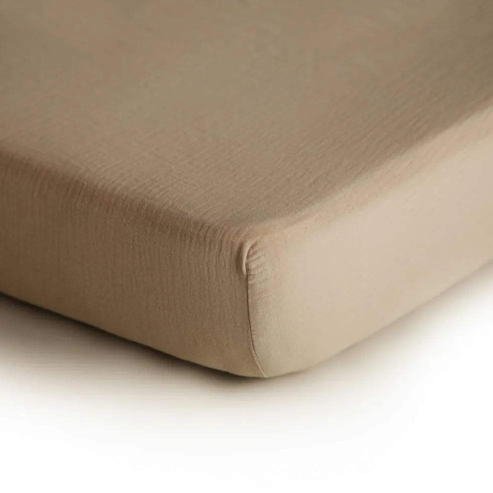 Drap housse en mousseline de coton Natural (120 x 60 cm)