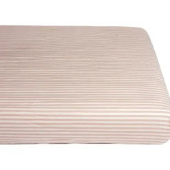 Drap housse percale de coton Rayé Peach (70 x 140 cm)