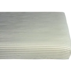 Drap housse percale de coton Rayé Tilleul (70 x 140 cm)