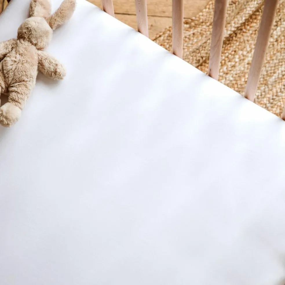 Drap housse pur coton Blanc (70 x 140 cm)