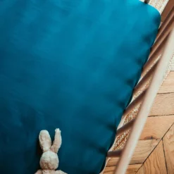 Drap housse pur coton Bleu nuit (60 x 120 cm)