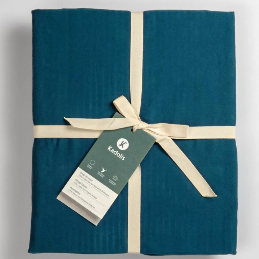 Drap housse pur coton Bleu nuit (70 x 140 cm)