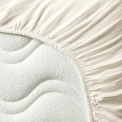 Drap housse pur coton Ecru (60 x 120 cm)