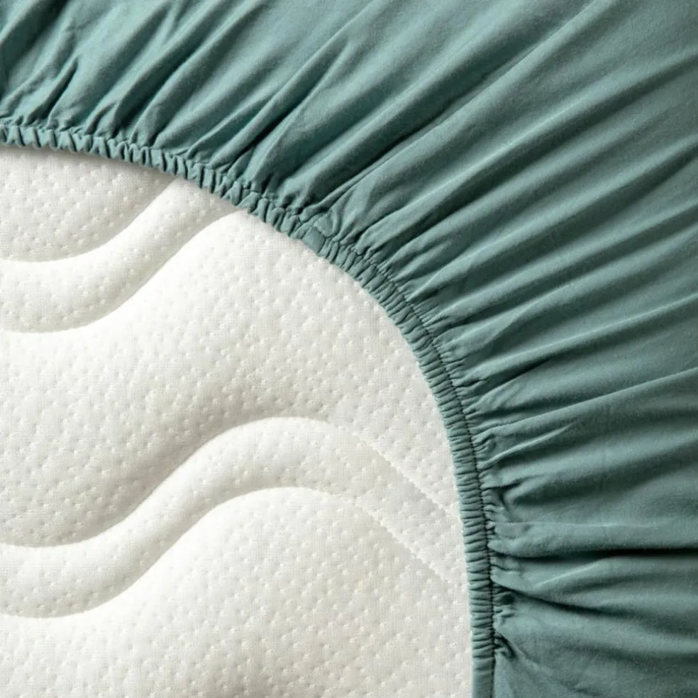 Drap housse pur coton Eucalyptus (60 x 120 cm)