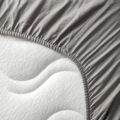 Drap housse pur coton Gris tourterelle (60 x 120 cm)