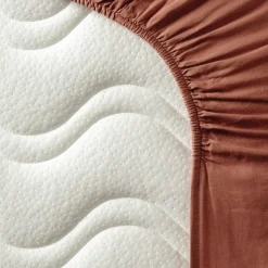 Drap housse pur coton Terracotta (70 x 140 cm)