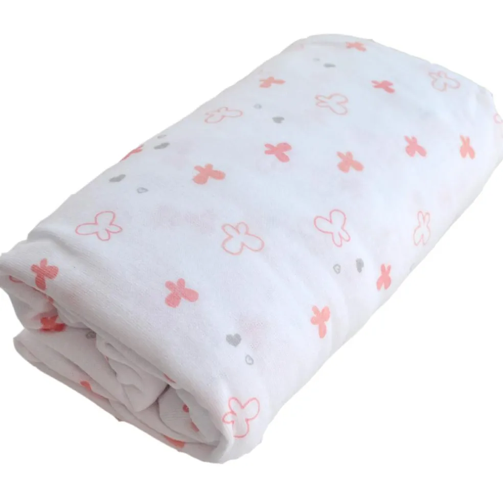 Drap housse rose Lapinou (70 x 140 cm)