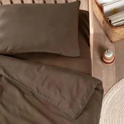 Drap housse Satin Brun (70 x 140 cm)