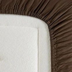 Drap housse Satin Brun (60 x 120 cm)