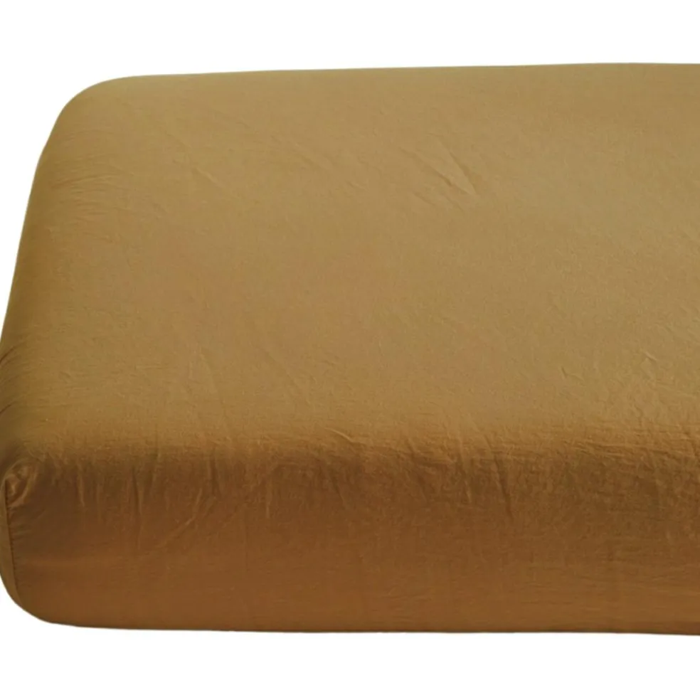 Drap housse satin de coton bio Ambre (70 x 140 cm)