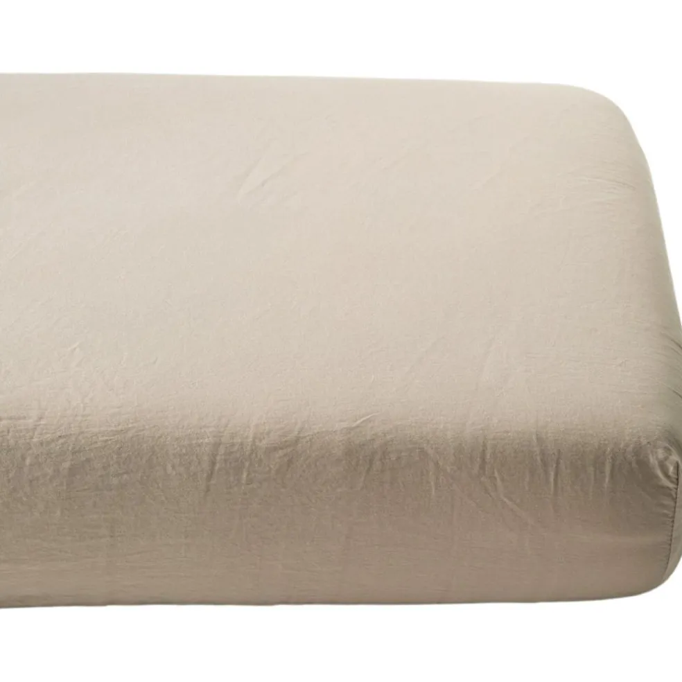 Drap housse satin de coton bio Lin (70 x 140 cm)