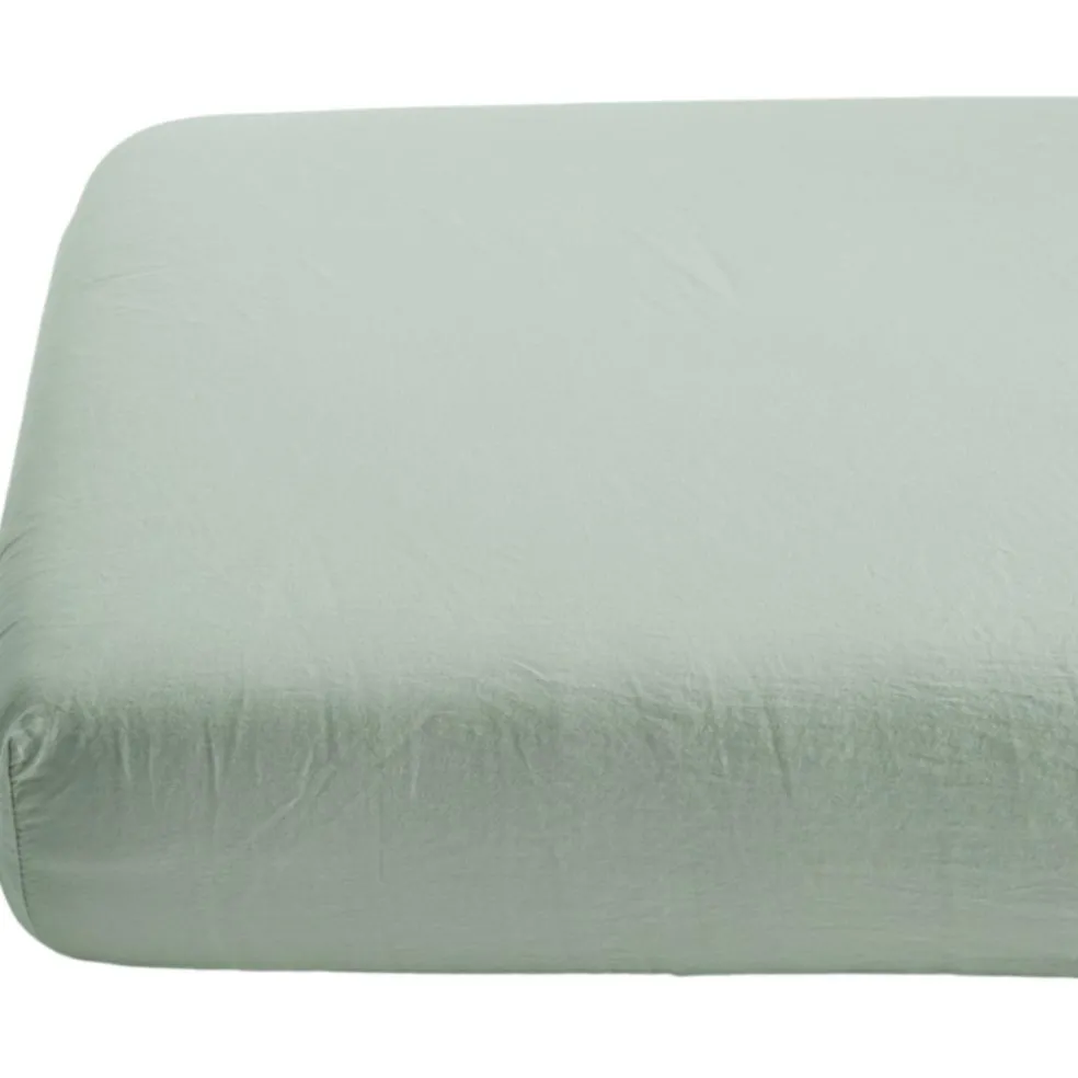 Drap housse satin de coton bio Tilleul (70 x 140 cm)