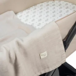 Drap-housse pour nacelle + lange Botton Fleurs