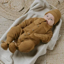 Echarpe bébé en coton bio Soul Caramel (0-6 mois)